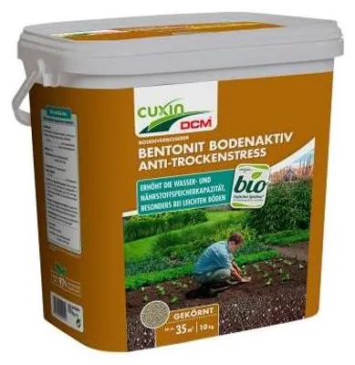 Zdjęcie produktu dla Cuxin DCM Bentonit – preparat aktywizujący glebę, chroniący przed stresem suszy, wiadro 10 kg