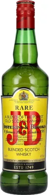 A bottle of J&B Rare Blended Scotch Whisky against a white background.