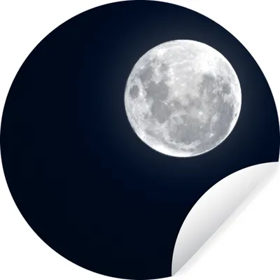 Produktbild von MuchoWow® Runde Wandtattoo - Wandsticker Tapete Aufkleber Mond - Himmel - Nacht Ø 100 cm Selbstklebend und Repositionierbar - Wandaufkleber - Kreis - Tapetenkreis - Wandbild rund - Schlafzimmerdekoration - Wanddeko - runde Tapete - Kunst für zu Hause