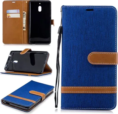 Produktbild von Tasche für Nokia 2.1 Jeans Cover Handy Schutz Hülle Case Blau