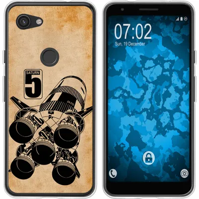Produktbild von PhoneNatic Case kompatibel mit Google Pixel 3a Silikon-Hülle Space Moon Rocket M3