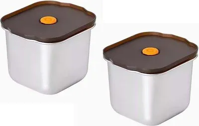 Obrázek produktu pro 2 ks h nerezových nádob s víkem pro kuchyň a úložné řešení