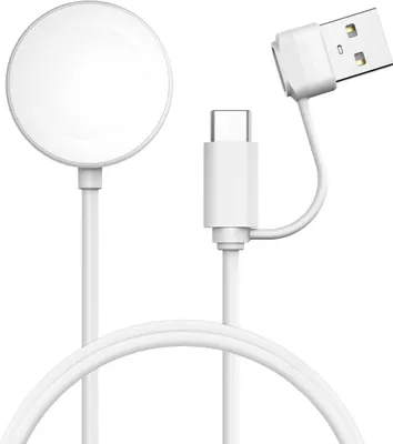 Productafbeelding van imoshion Oplaadkabel voor de Apple Watch USB-C en USB-A - 1 meter - Wit