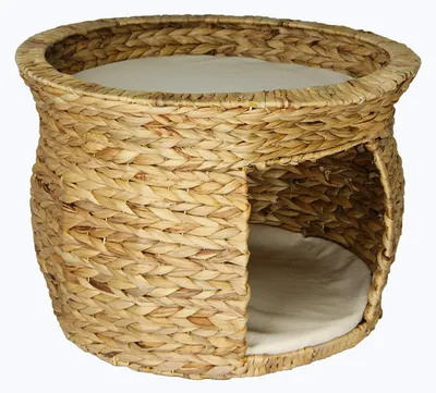 Produktbild von Geflochtener Katzenkorb aus Wasserhyazinthe - 53 cm