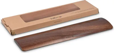 Produktbild von kalibri Tastatur Handgelenkauflage Walnussholz ergonomisch - Handballenauflage 30x7,6x1cm - Auflage PC Computer Laptop - Handauflage dunkelbraun