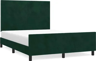 Produktbild von vidaXL Bettgestell ohne Matratze Dunkelgrün 140x190 cm Samt
