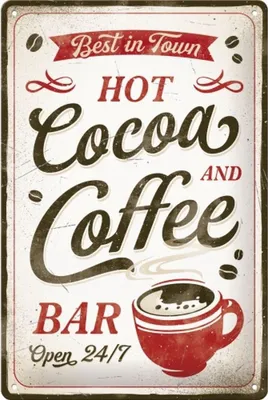 Produktbild von Nostalgic-Art - Blechschild 20 x 30cm - Hot Cocoa & Coffee