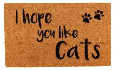 Produktbild von Clayre & Eef Fußmatte Katzenpfoten Kokosnussfaser PVC 75x45x1cm