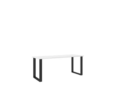 Produktbild von Esstisch IMPERO 185x67 Weiß – Moderner Küchentisch mit schwarzen Metallfüßen für Esszimmer, Wohnzimmer und Wohnbereich