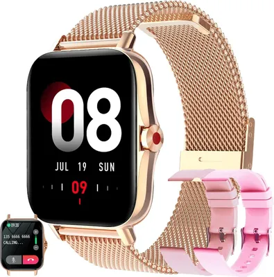 Produktbild von Damen-Smartwatch mit Telefonfunktion, 1,69-Tracker-Uhr mit Menstruationszyklus, Herzfrequenz, SpO2, Schlafüberwachung, Schrittzähler, Uhr Android IOS