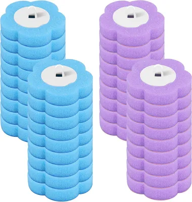 Produktbild von Einweg-Toilettenbürsten 36 Stück, Ersatzbürstenköpfe, Seifenduft und Lavendelduft, blau und lila, für Toilette