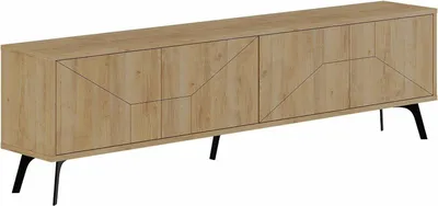 Image de Olgadikiev - Meuble TV, 180x30x50h cm Chêne Marron, une Étagère