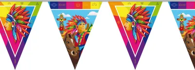 Produktbild von Bunte Indianer Wimpelkette 10m