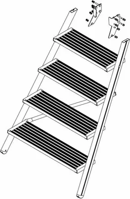 Produktbild von MUNK Aufstieg Podesttreppe inkl. Montagesatz 5 Stufen