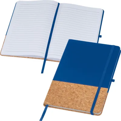 Produktbild von Notizbuch mit PolyurethanKork Cover / A5 / 160 linierte Seiten / Farbe: blau