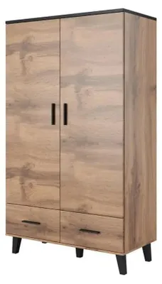 Obrázok produktu pre Szafa dwudrzwiowa 90x55x184 cm wotan / czarny mat