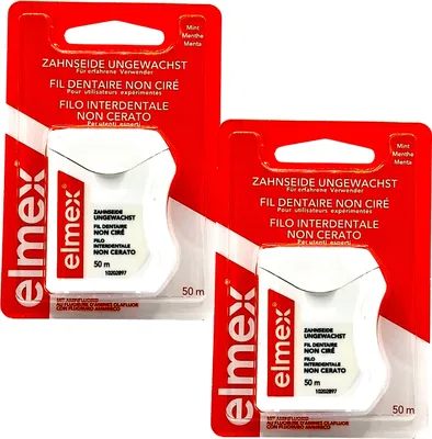 Produktbild von 2x  Elmex Zahnseide ungewachst Mint 2x 50 m