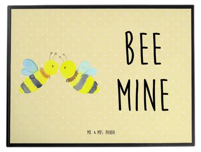 Produktbild von Mr. & Mrs. Panda schreibtischunterlage Biene Liebe - Gelb Pastell - Geschenk, schreibtischunterlagen, Schreibunterlage, schreibauflage, tischschutz, tischpad