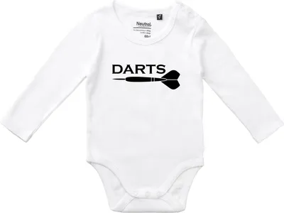 Produktbild von Huuraa Baby Body Darts Dartpfeil 80 White Bio Baumwolle Fairtrade Langarmbody Geschenkidee