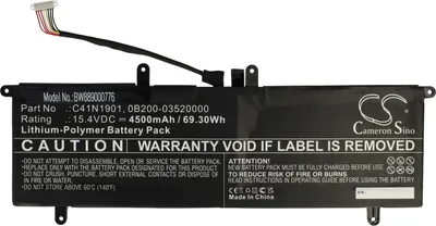 Produktbild von vhbw Akku kompatibel mit Asus ZenBook UX481FL-BM020R, UX481FA-BM025R, UX481FL, UX481FL-B7611T, UX481FL-BM002T Notebook (4500 mAh, 15,4 V, Li-Polymer)