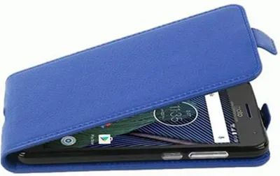 Produktbild von Cadorabo Schutzhülle für Motorola MOTO G5 PLUS Hülle in Blau Flip Etui Handyhülle Case Cover Kunstleder