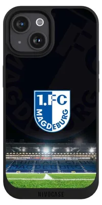 Produktbild von NIVOCASE Handyhülle für Apple iPhone 15 Hülle NIVOpure Case Schwarz Stadion 1. FC Magdeburg 1. FCM