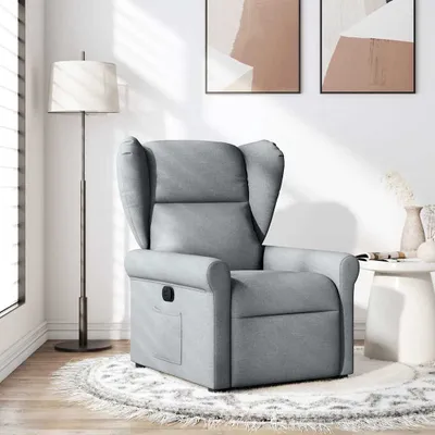Produktbild von Hochwertig Relaxsessel Hellgrau Stoff 4015656