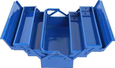 Image de Boîte de rangement pour outils, plateaux coulissants, organiseur portable, bleu