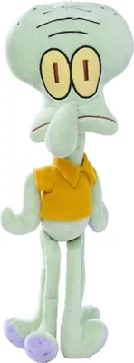 A plush toy of the character Squidward Tentacles from SpongeBob SquarePants, standing upright against a white background.
