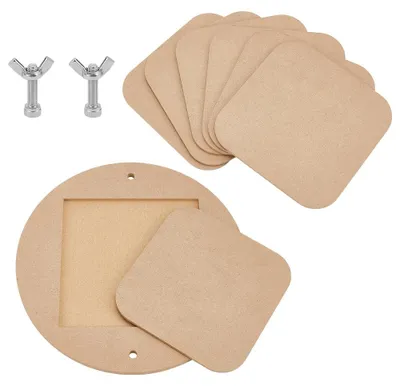 Töpferscheiben-Set MDF, 30 cm rund + 6 quadratische Platten