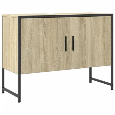 Zdjęcie produktu dla vidaXL Szafka pod umywalkę dąb sonoma 80x33x60 cm materiał drewnopochodny