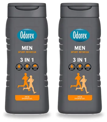 Obrázok produktu pre 2 x Odorex For Men Sport Refresh sprchový gél - 300 ml - výhodný balík - 2 kusy