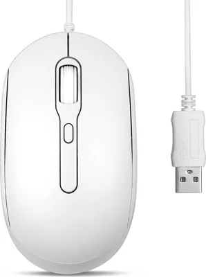 Produktbild von Perixx PERIMICE-222UW, Maus, optisch, 4 Tasten, Silent, USB-A, weiß