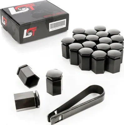 Produktbild von 20x Radschrauben Abdeckkappen Radschraubenkappen 17 mm lang schwarz für BMW MINI