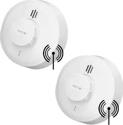 Produktbild von SAVS H10-W Drahtlos vernetzbarer Hitzemelder 2 Stück – 10-Jahres-Batterie – Küchenmelder – Optionales WLAN – LinkSmart®