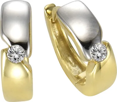 Produktbild von Damen Creole 333 Gold zweifarbig 13,5mm Zirkonia
