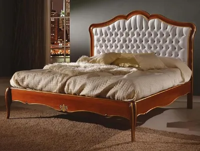 Produktbild von Casa Padrino Luxus Barock Doppelbett Weiß / Braun / Gold - Prunkvolles Massivholz Bett - Barock Schlafzimmer Möbel - Luxus Qualität -  Italy