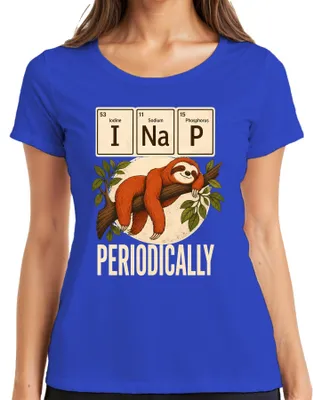 Obrázok produktu pre Tričko s nápisom "I Na P Periodically Lustiges Faultier Chemie", modré, veľkosť M