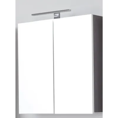 Produktbild von Spiegelschrank LISBOA-19 in Sardegna Rauchsilber mit Beleuchtung, B/H/T: ca. 60/67/18 cm