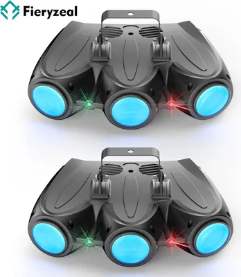 Immagine prodotto di Set di 2 luci da palco - Luce d'effetto - 3 teste - 30 W 192 LED - DMX512 4CH - Auto/Sound/Master-Slave - 90-240 V - Bianco caldo