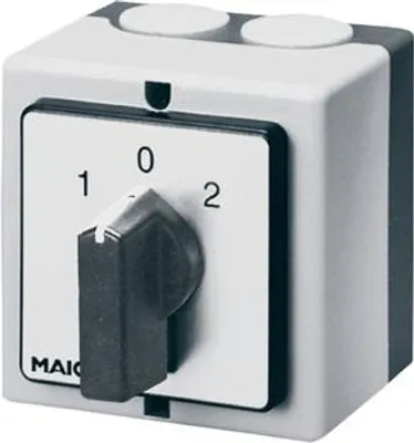 A close-up studio shot of a rotary switch.