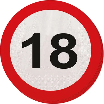Produktbild von Serviette Verkehrsschild 18 Jahre 20 stk