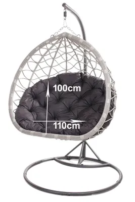 Produktbild von Gartenkissen für hängesessel 110x100 cm | Garden Sitzkissen | kissen four polyrattan hängesessel outdoor | Kissen für Hängekorb  Schawrz