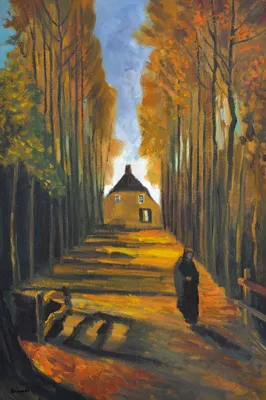 Produktbild von Vincent Van Gogh Kunstdruck Bild - Pappelallee Im Herbst, 1884 (180 x 120 cm)