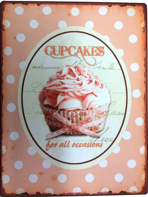 Produktbild von Blechschild - Cupcakes for all - Schild im Antik Look - Metallschild