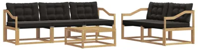 Immagine prodotto di Set divano da esterno vidaXL, 6 pezzi, bianco e nero, 79 x 79 x 37 cm