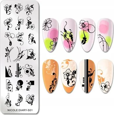Produktbild von Nagelstempelplatte für Nailart BLUMEN