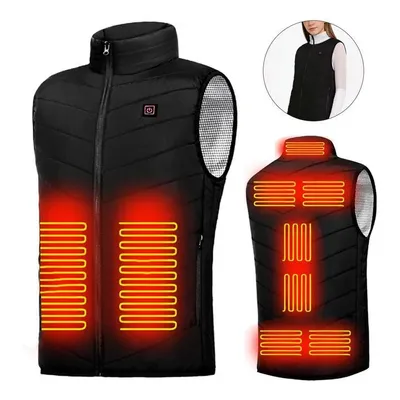 Produktbild von Beheizbare Weste für Damen und Herren, Heizweste Winter, Graphenfaser, USB Power, 9 Zonen, 3 Temperaturregelung, L