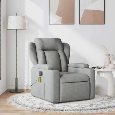 Produktbild von masážní křeslo vidaXL Light Grey Fabric