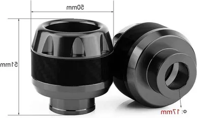 Gabel-Rahmenschützer aus Carbonfaser für Motorrad, vorne Schwarz